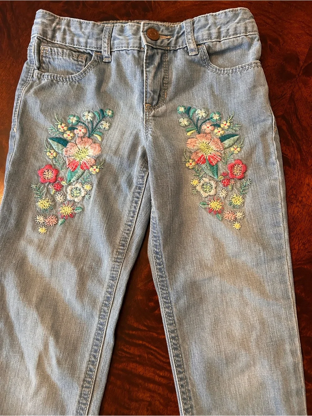Gap Kids 1969 super skinny embroidered skimmer jeans size 8